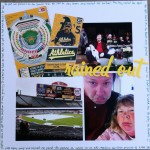 Scrapbook LO of our Rained Out A's Game experience