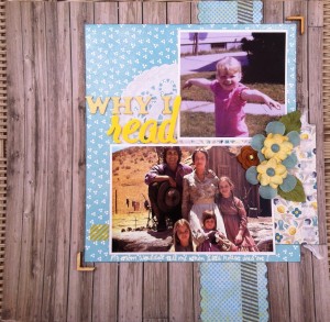 Scrapbook LO of Gwen at 4 and Little House on the Prairie cast