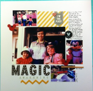 Scrapbook LO of a trip to Disneyland in July 1977