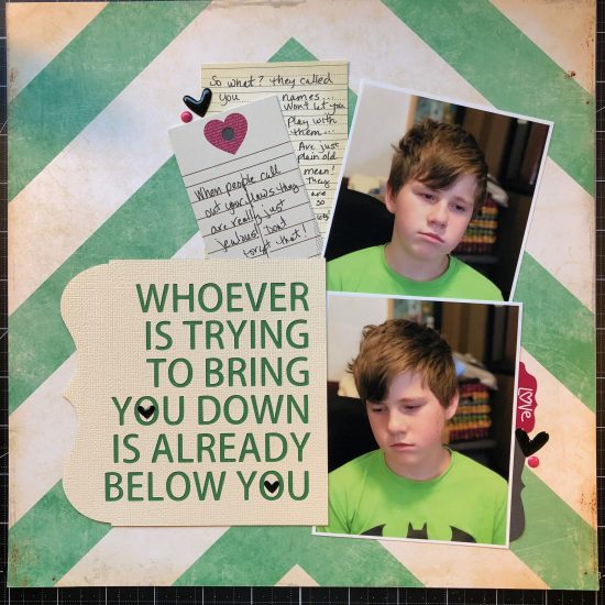 Scrapbook layout about a very pouty Sean