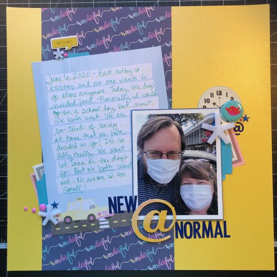 scrapbook layout of John and I at PetCo. Where the pets go.