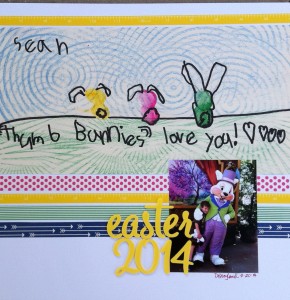 Scrapbook LO: Thumb Bunnies Love You