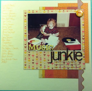 Scrapbook LO of me and two record players