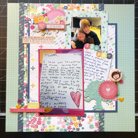 Scrapbook layout of my son's poem to me for Mother's Day